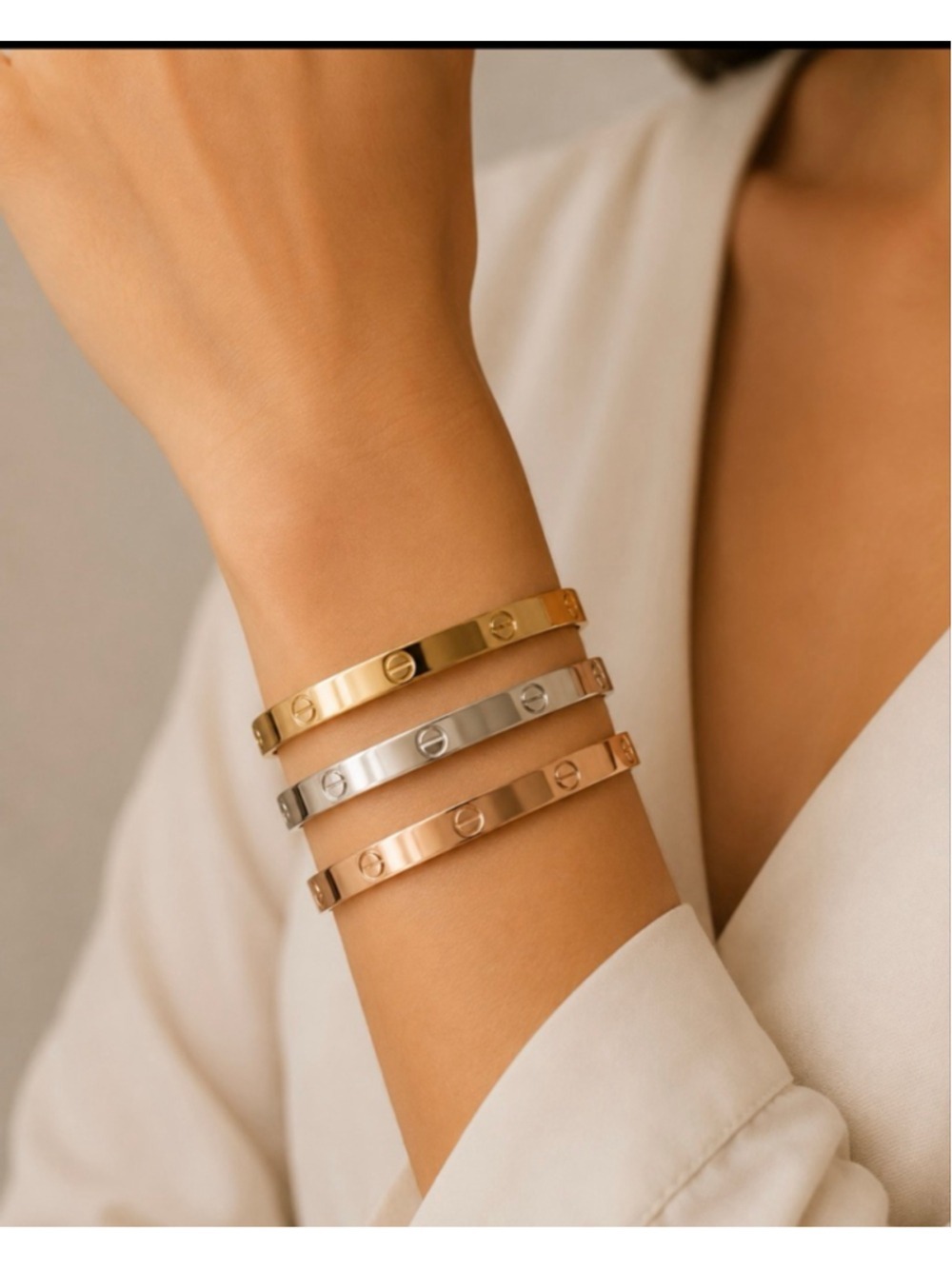 Toscana Italiana Silver Love/Screw Cuff Bracelet (1)